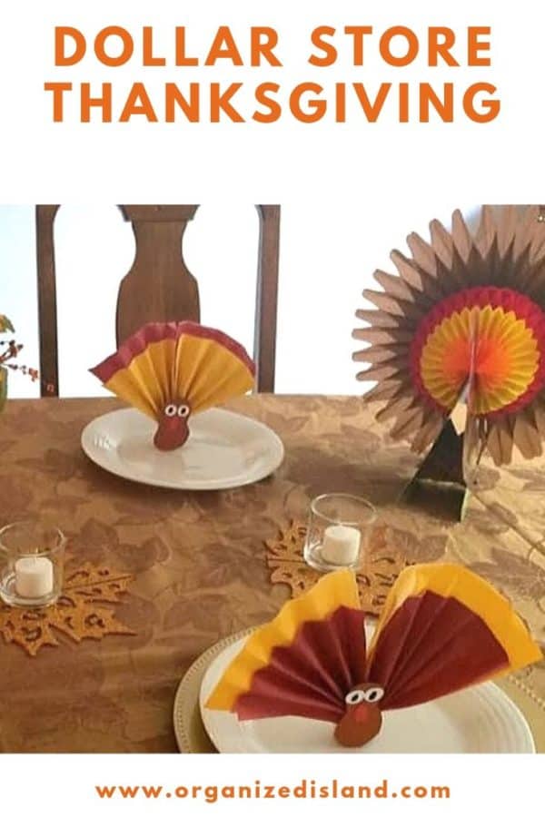 Dollar Store Thanksgiving Decor Turkey Napkin Rings Organized Island