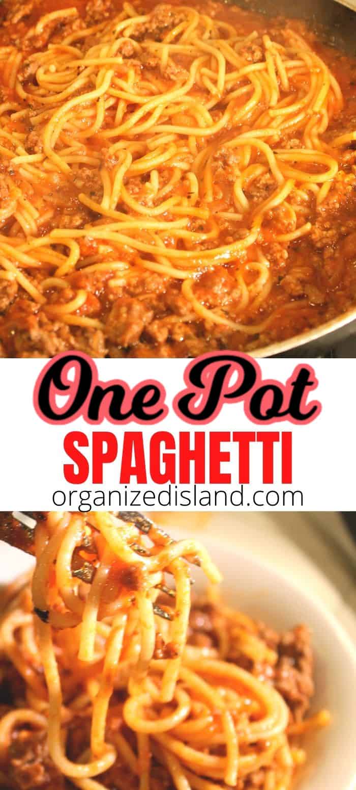 One Pot Skillet Spaghetti Recipe - Organized Island