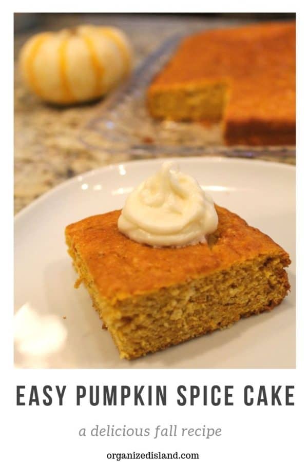 Easy Pumpkin Spice Cake Recipe - Organized Island