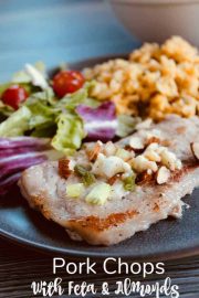Skillet Pork Chops with Feta Cheese - Organized Island