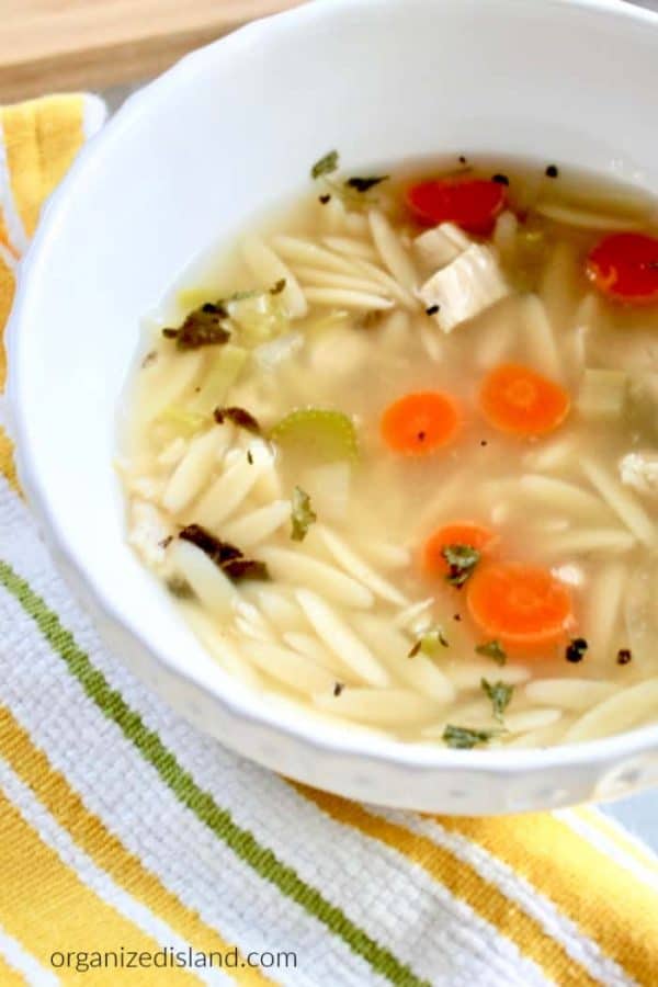 Greek Orzo Chicken Soup - Organized Island