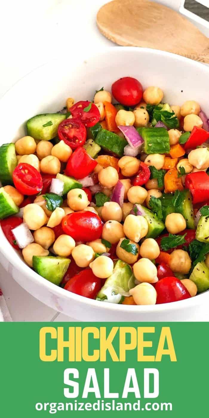 Simple Chickpea Salad - Vegan Salad - Organized Island