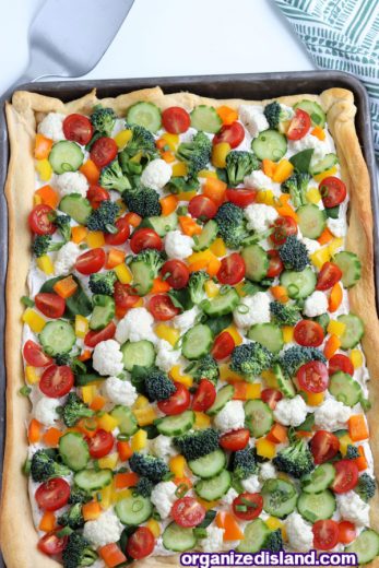 Vegetable Pizza with Crescent Rolls - Organized Island