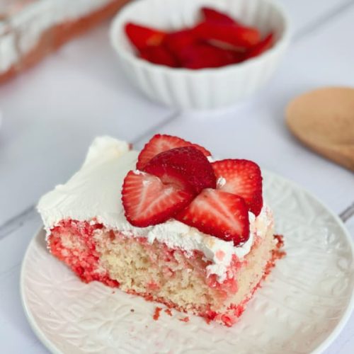 Strawberry Poke Cake - Organized Island