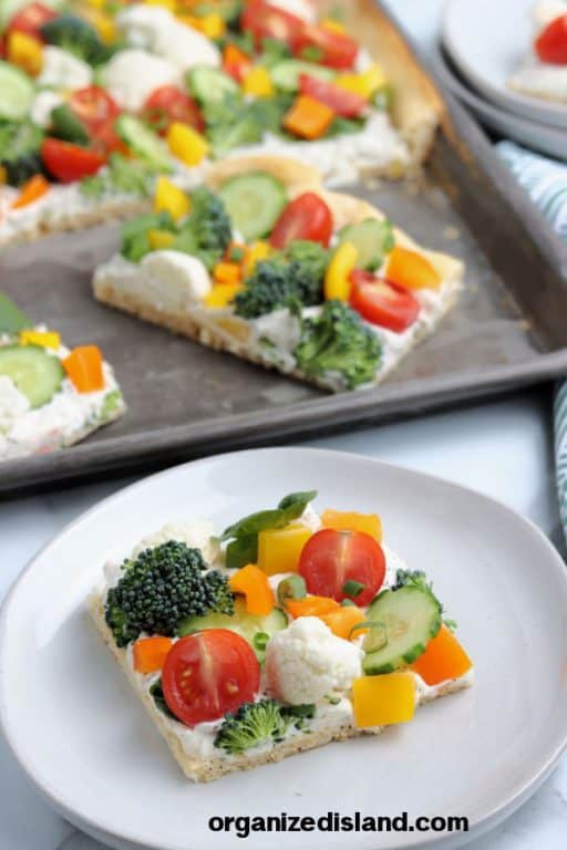 Vegetable Pizza with Crescent Rolls - Organized Island