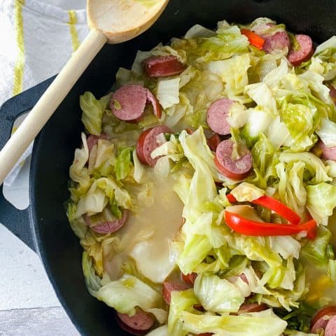 Easy Southern Fried Cabbage Recipe - One Skillet Supper - Organized Island