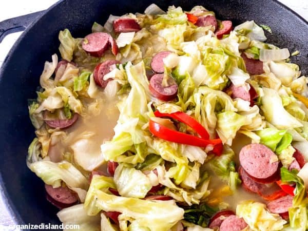 Easy Southern Fried Cabbage Recipe - One Skillet Supper - Organized Island