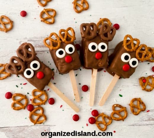 Reindeer Rice Krispie Treats for Christmas - Organized Island