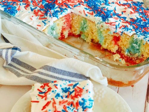Red, White, and Blue Poke Cake Recipe with Jello | Salty Side Dish Recipes