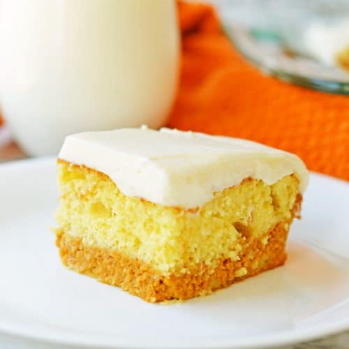 Easy Pumpkin Cake with Yellow Cake Mix - Organized Island