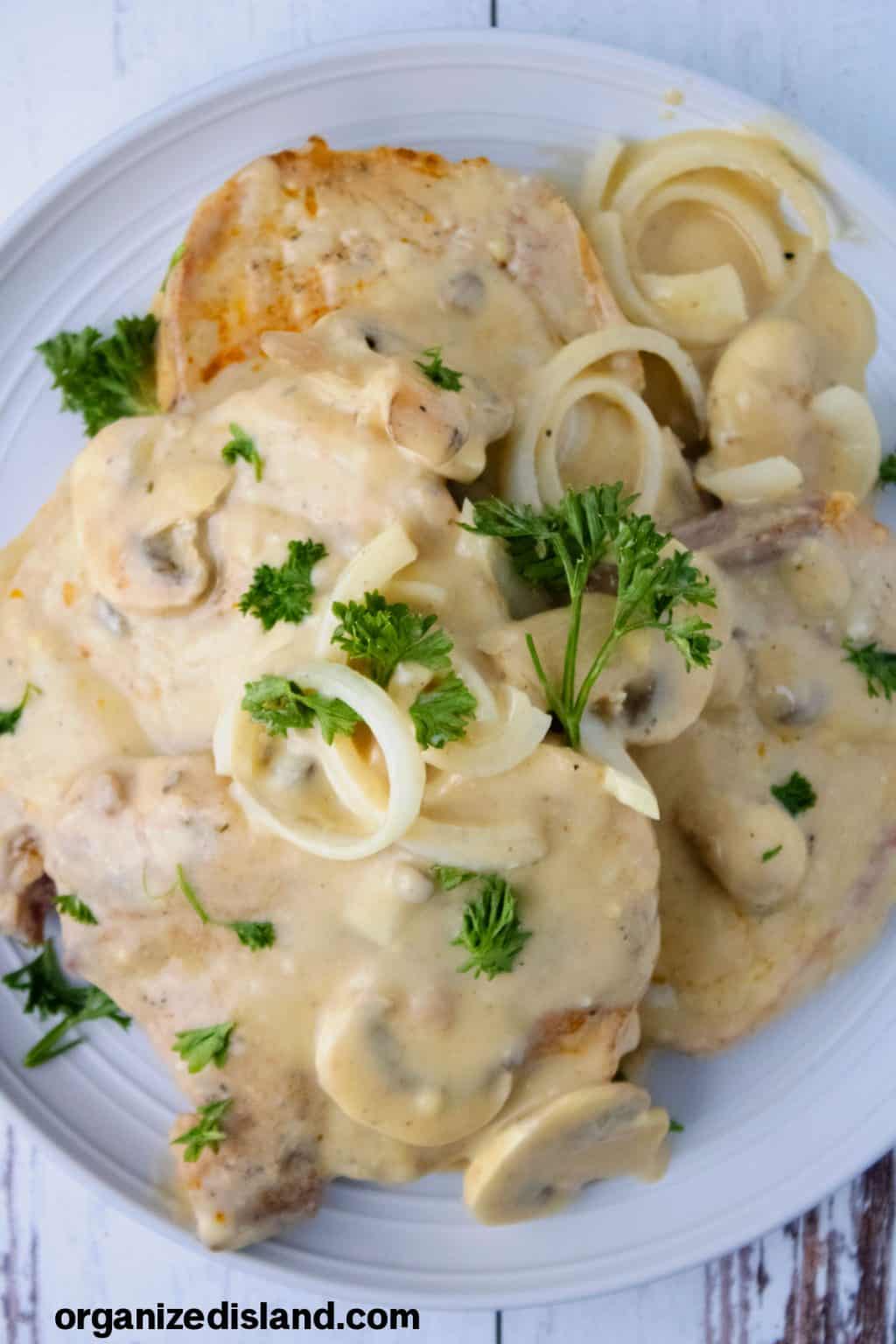 Pork Chops with Cream of Mushroom Soup - Organized Island