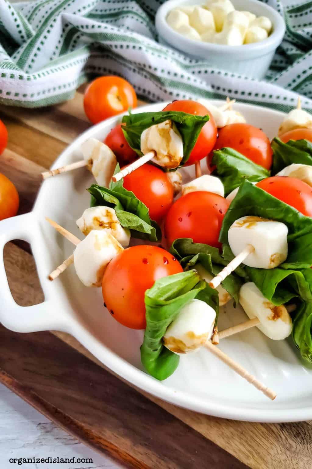 Mini Caprese Skewers - Organized Island