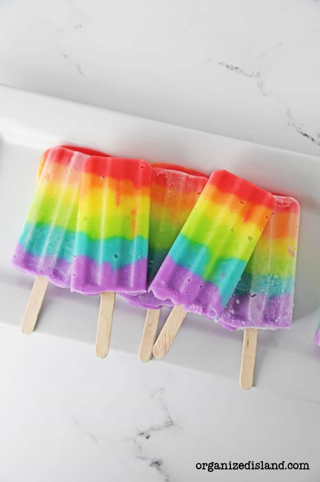 Easy Rainbow Popsicles Recipe Organized Island   Rainbow Popsicles Recipe 1022x1536 