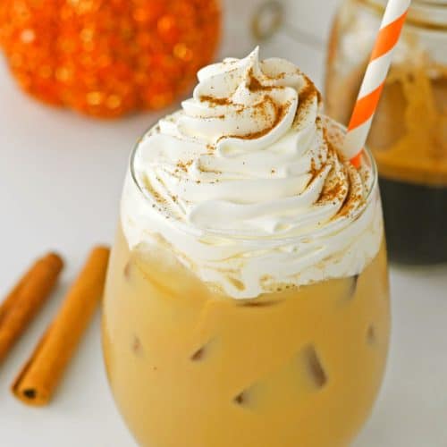 Pumpkin Spice Iced Latte {Starbucks Copycat} - The Busy Baker