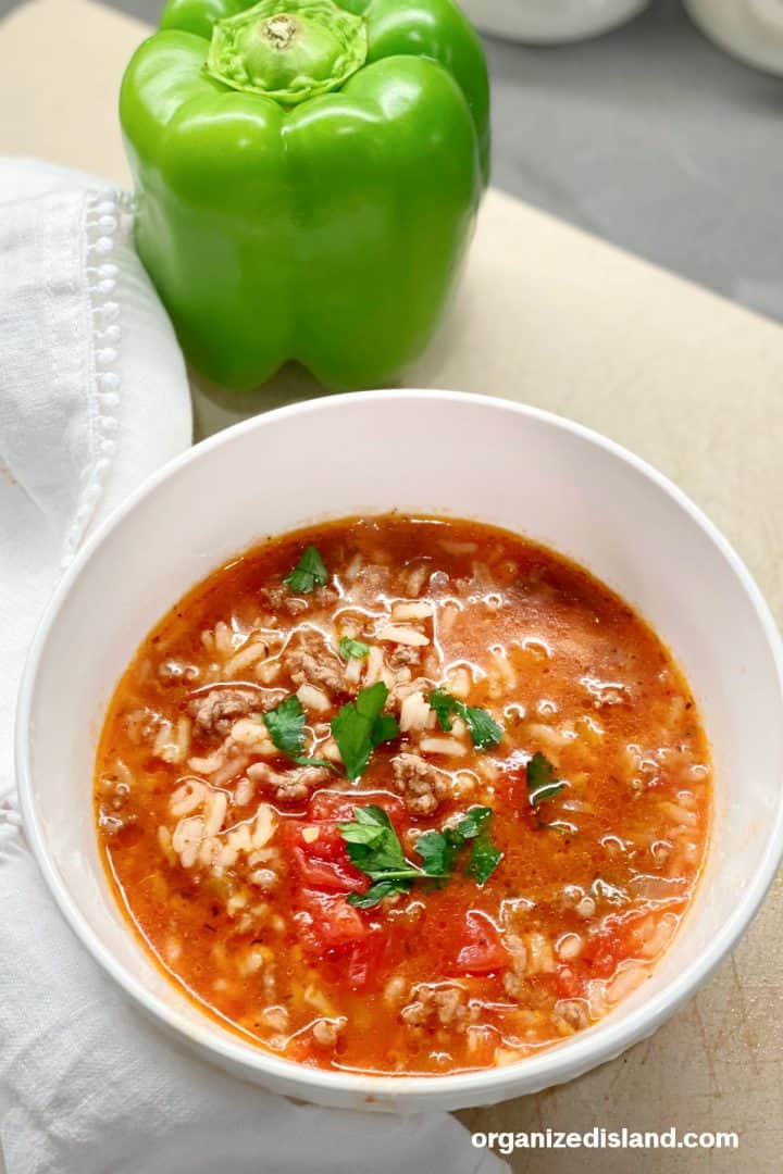 Easy Unstuffed Pepper Soup Recipe - Organized Island