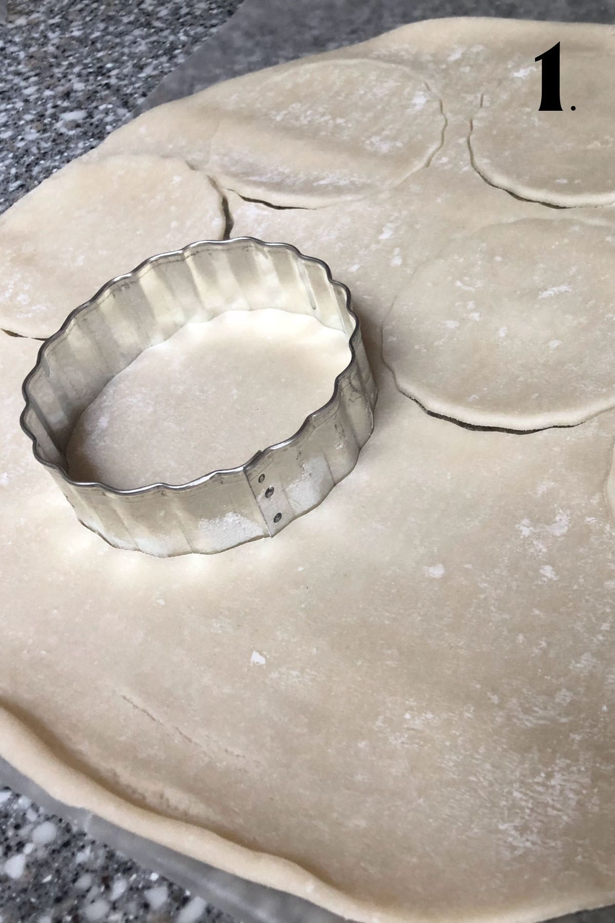How to Make Blueberry Hand Pies Step 1 - cut pie crust in circles.