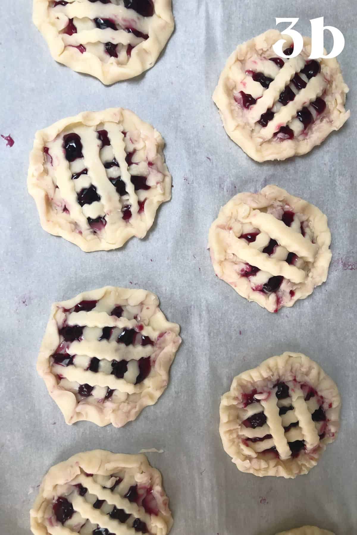 How to Make Blueberry Hand Pies Step 3B - adding little lattices to hand pies.