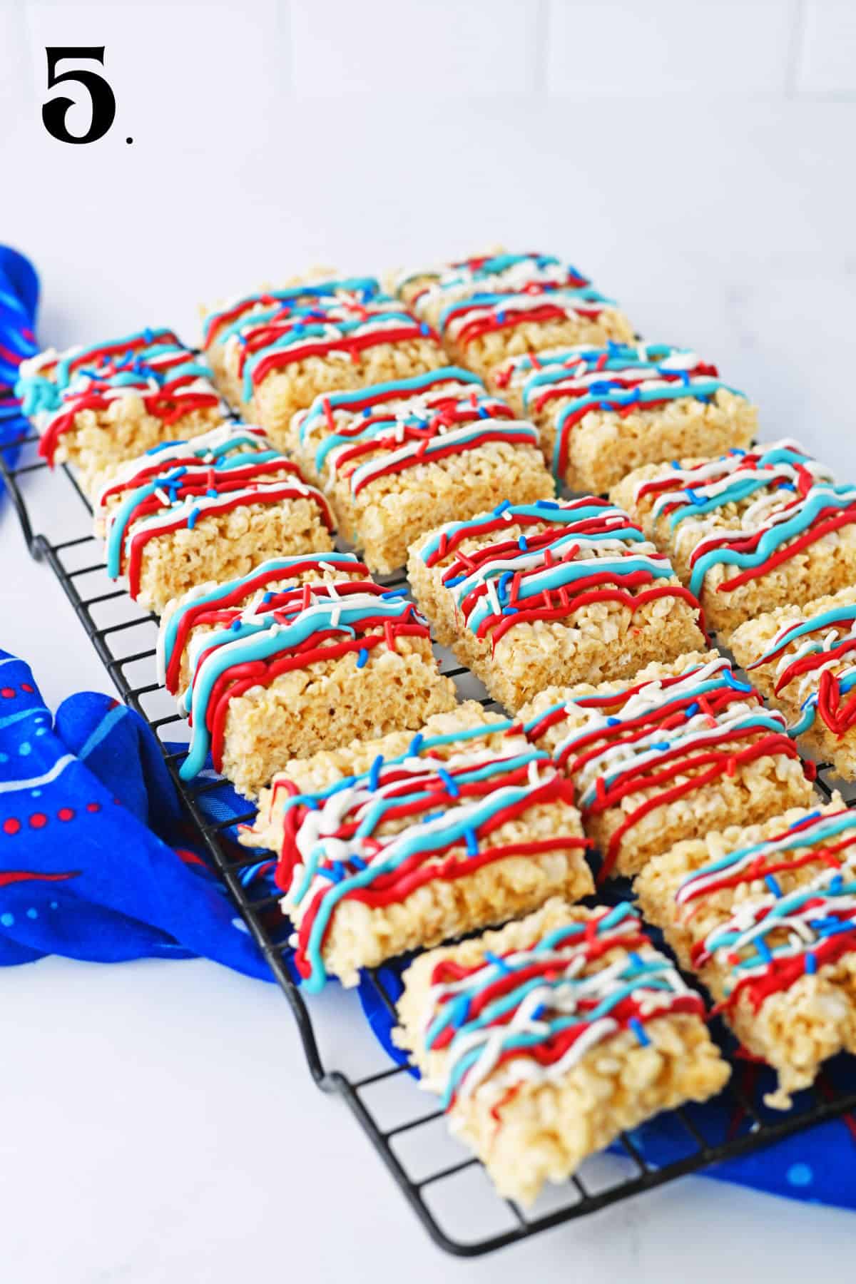 How to Make 4th of July Rice Krispie Treats - Step 5.