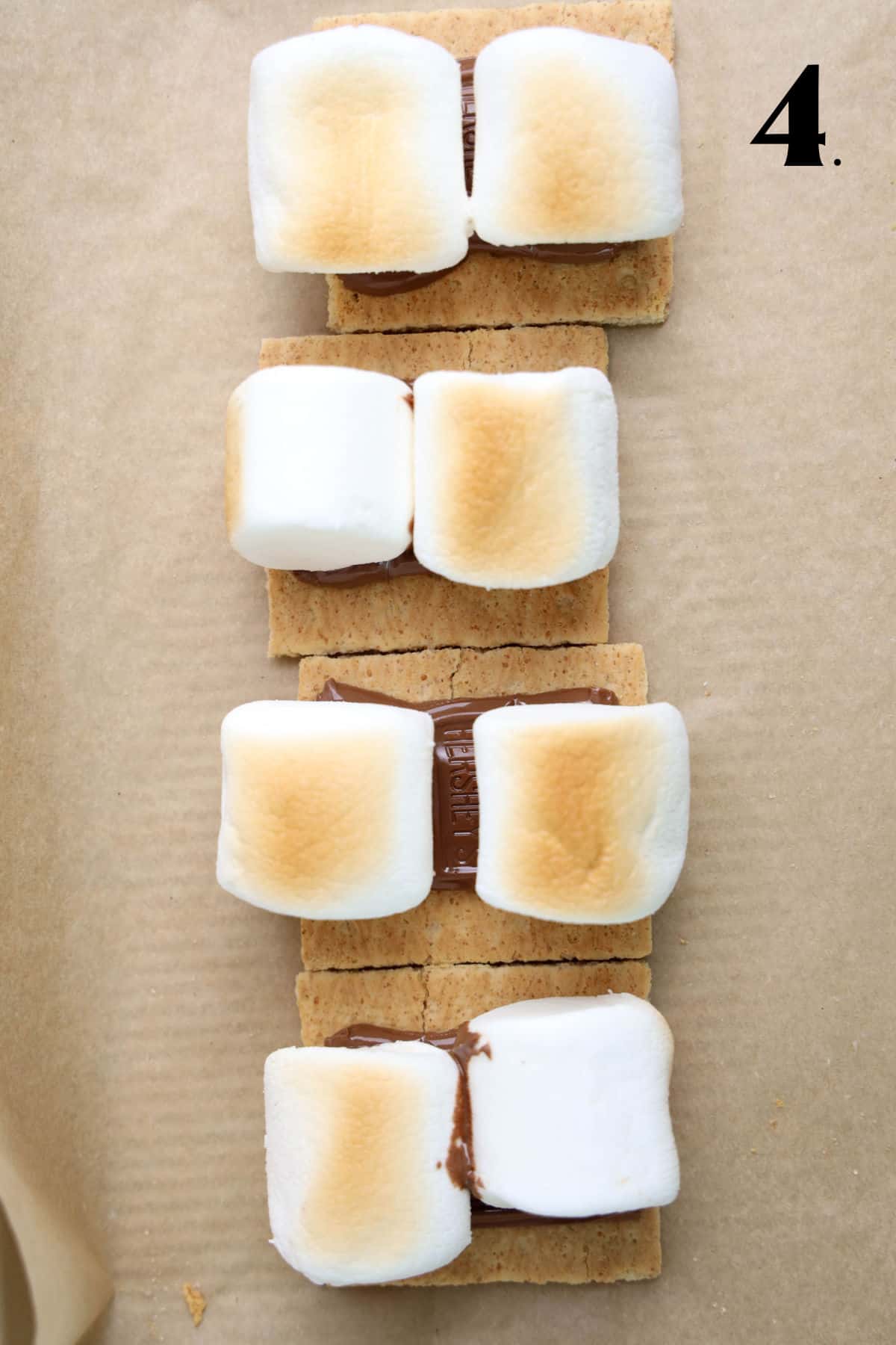 How to Make 4th of July S'mores Step 4 - toasted marshmallows.
