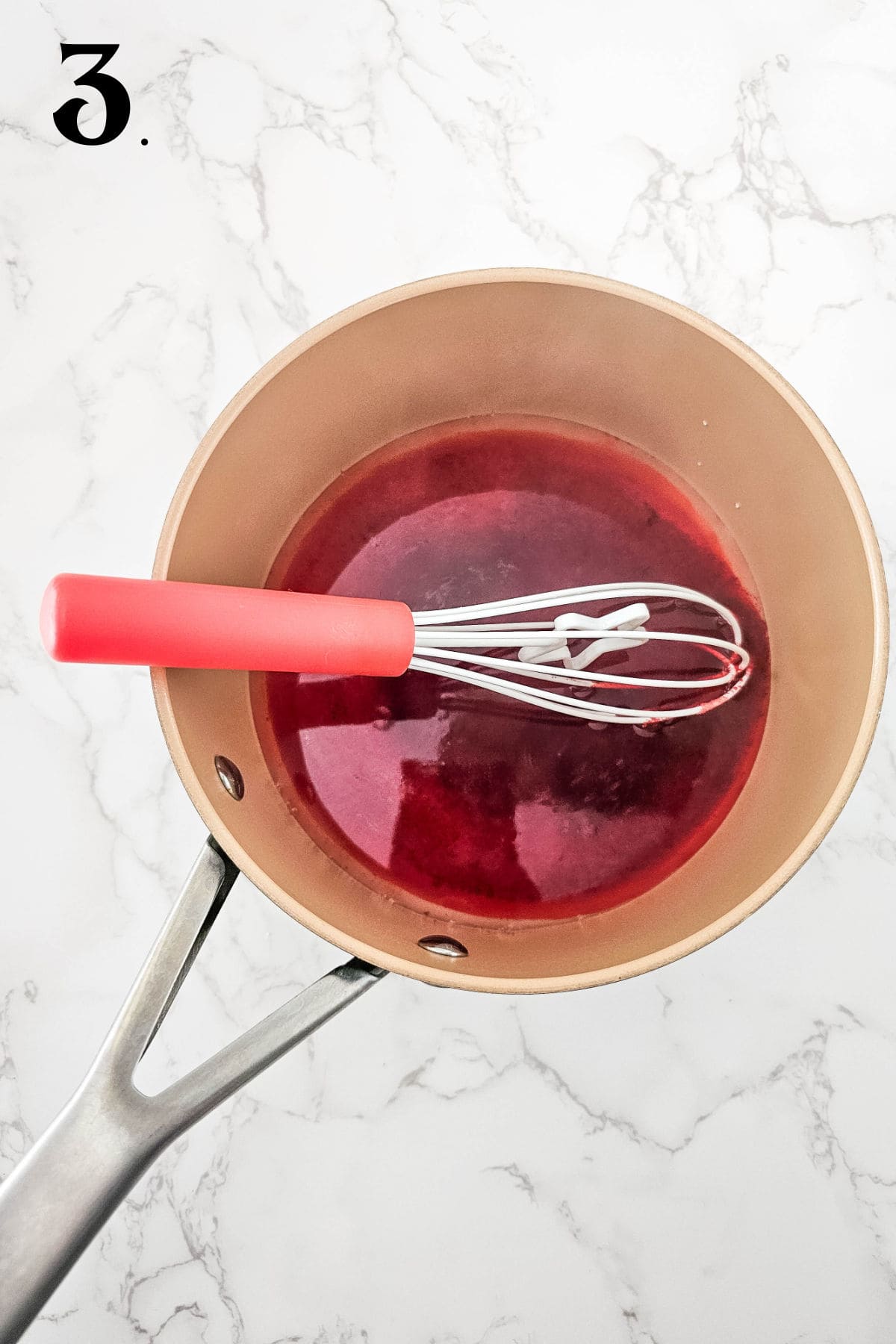 How to Make Cherry Poke Cake - Step 3 preparing jello in pan.