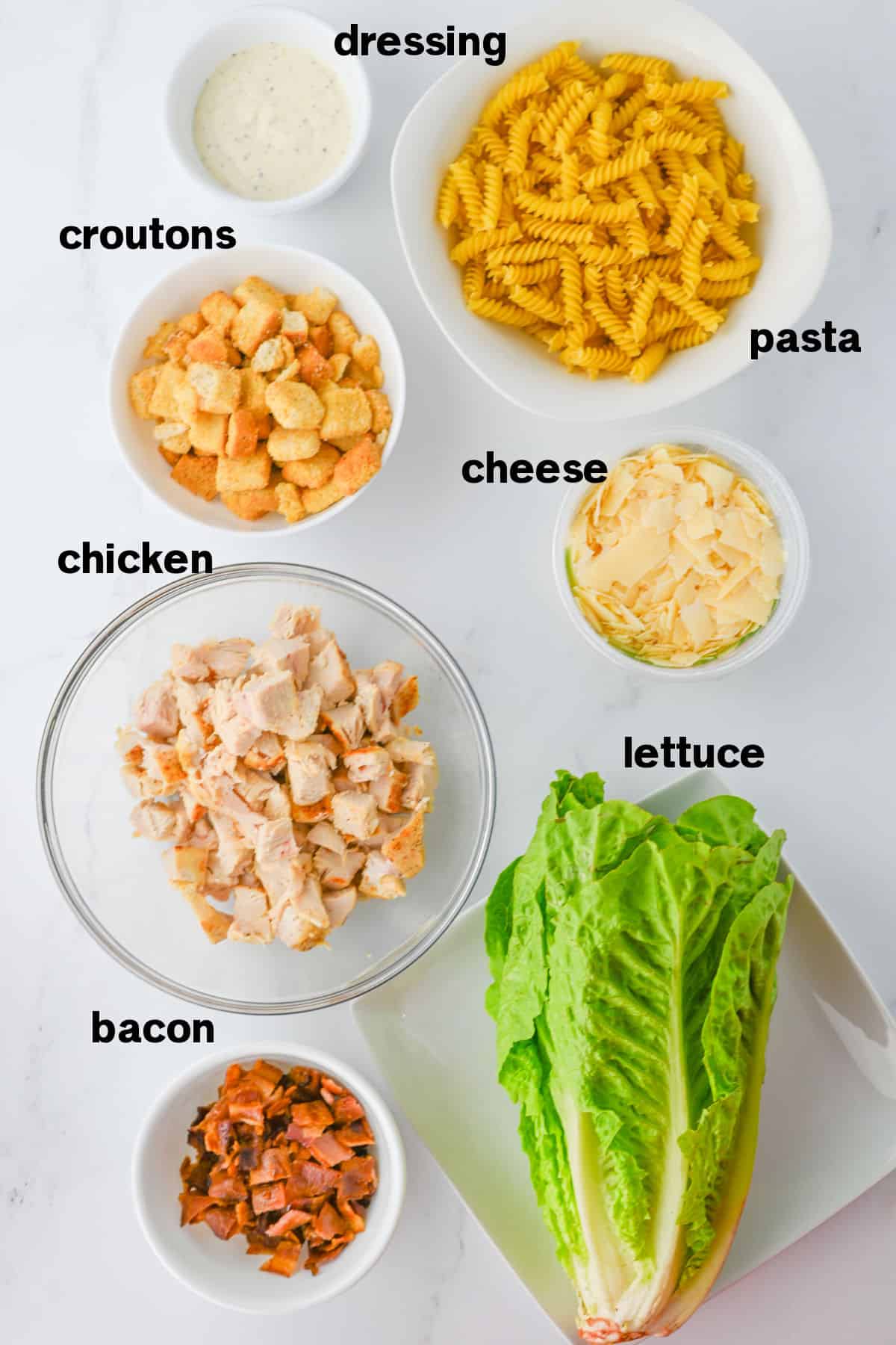 Chicken Caesar Pasta Salad Ingredients