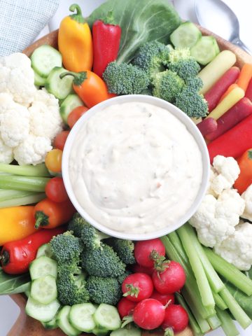 Knorr Vegetable Dip with Cream cheese with veggies.
