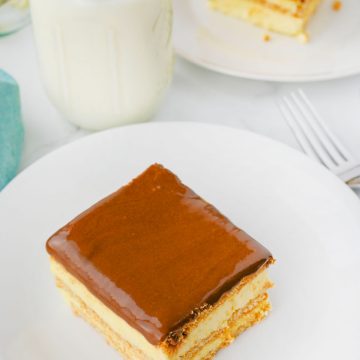 Eclair Cake on plate.