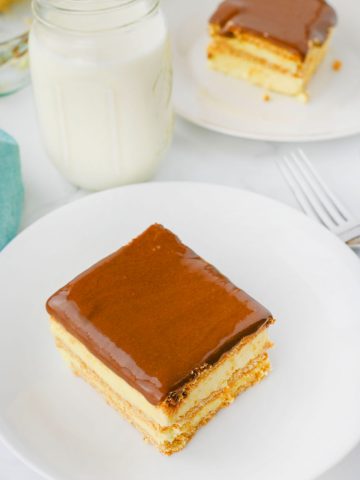 Eclair Cake on plate.