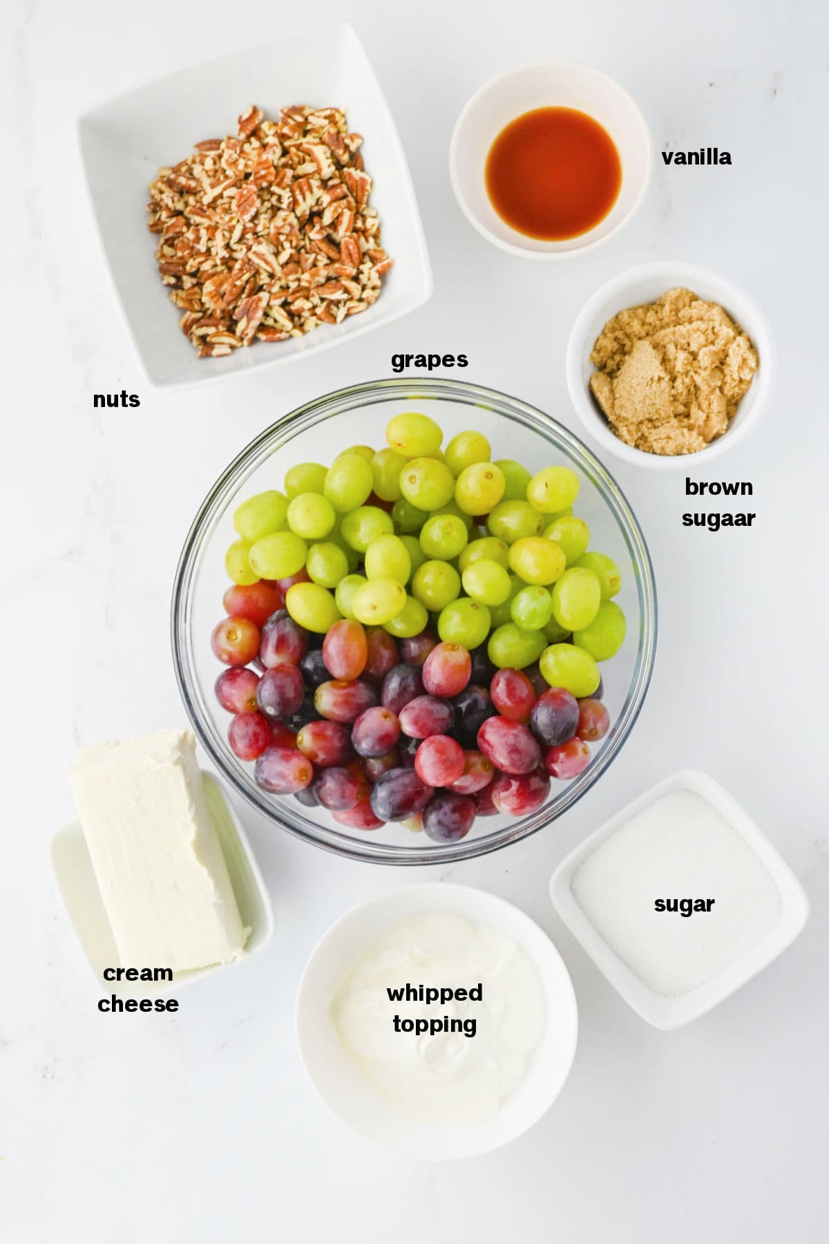 Grape Salad with Cream Cheese Ingredients