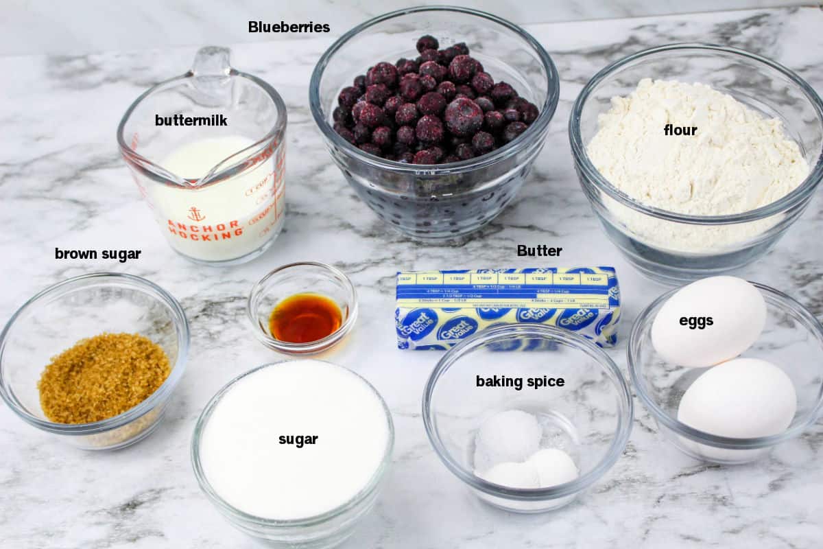 Jumbo Blueberry Muffins Ingredients