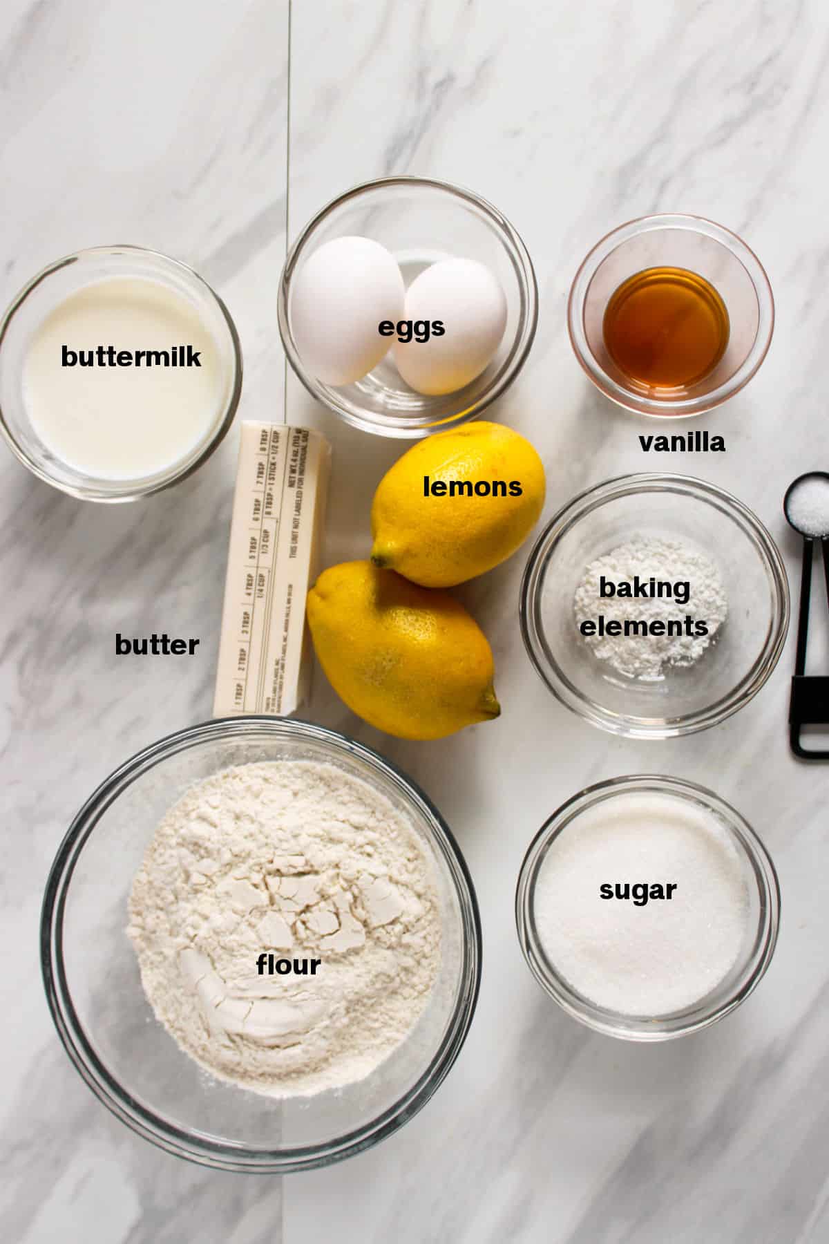 Lemon and Raspberry Cupcakes Ingredients