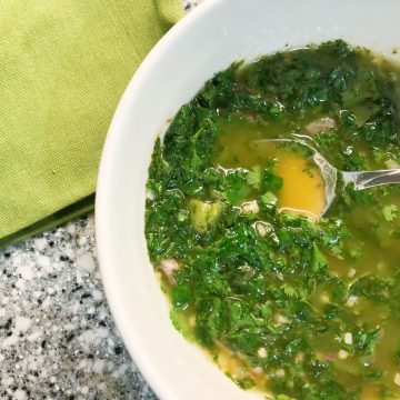 Cilantro chimichurri Sauce in bowl.