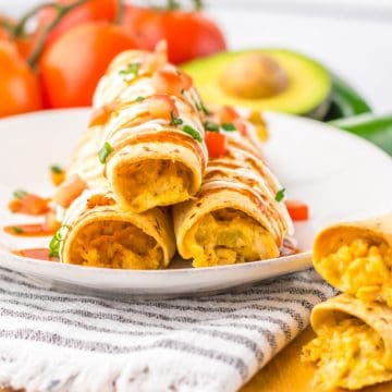 Chicken and Cheese Taquitos on plate.