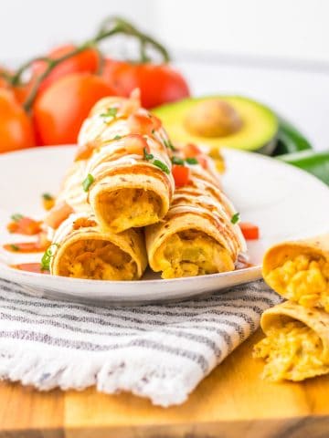 Chicken and Cheese Taquitos on plate.