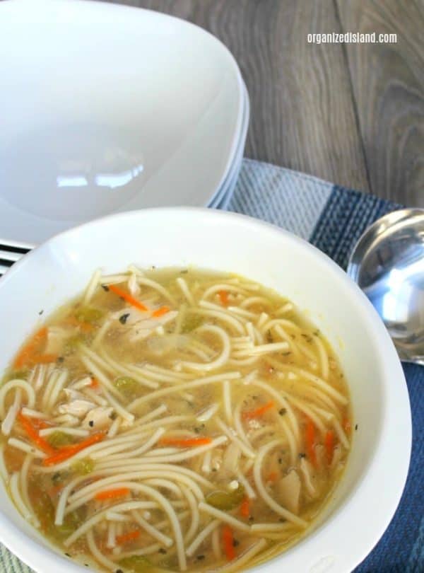 Chicken Soup With Spaghetti Noodles Organized Island