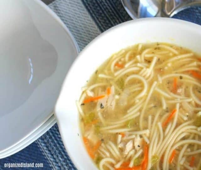 Chicken Soup With Spaghetti Noodles - Organized Island